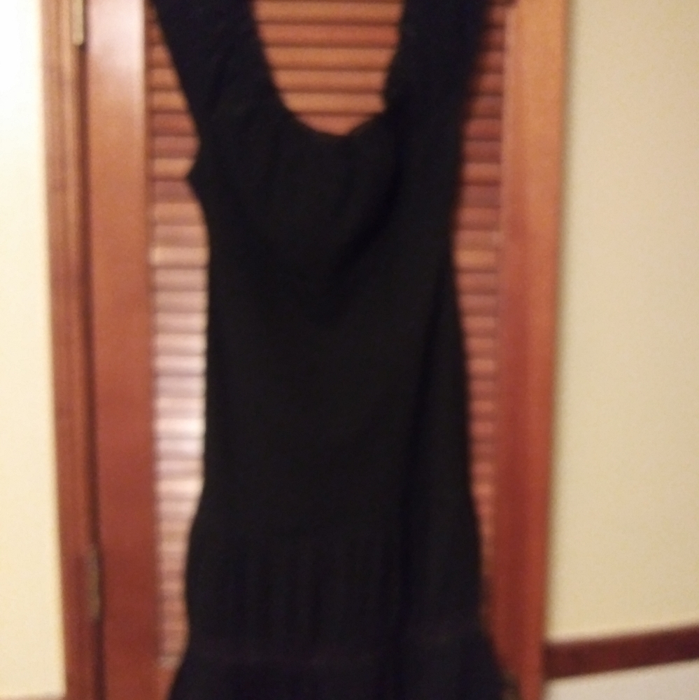 Black ruffle hem dress